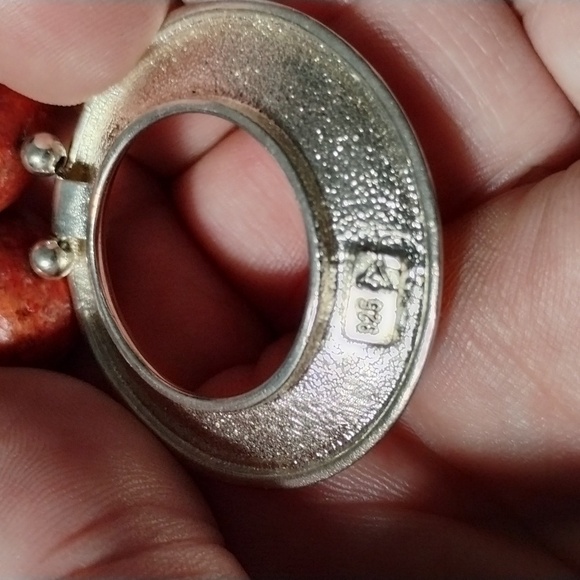 Silpada N1370 sterling silver and red sponge coral hammered bead necklace. - Picture 6 of 8